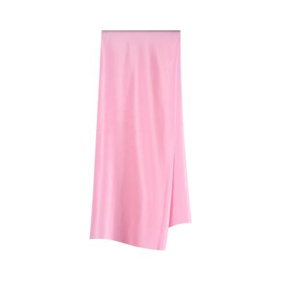 China Viscose 30x30/106x58 Fashion Breathable Skirt Design Viscous Pink Material Good 150gsm Viscous Skirt For Beauty Lady for sale