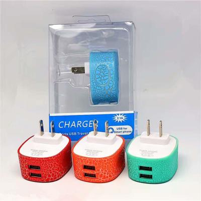 China Mobile Phone Slot Design Dual Luminous USB Wall Charger 2.1A Electric Case For iPhone 6/7/7 Plus for sale