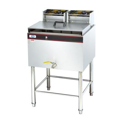 China Commercial 8KW Outdoor Electric Deep Fryer 1-Tank 2 - Basket Stainless Power Outdoor Food for sale