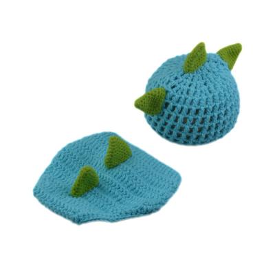 China Imitate Outfit Dinosaur Hat / Props Animal Newborn Crochet Knitted Pants Photography Costume Set 0-12 Months for sale