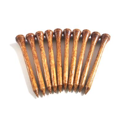 China OEM Bamboo Golf Tees Dark Color Bamboo Wooden Custom Design Durable Golf Pegs for sale