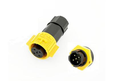 China Five Pin Male Female Waterproof Power Plug With Socket Contacts Golden Plated for sale