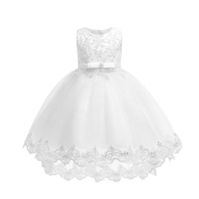 China Factory Wholesale Sleeveless Girl's White Communion Wedding Dress 11 To 16 Years Flower Girl Dress AT023 for sale