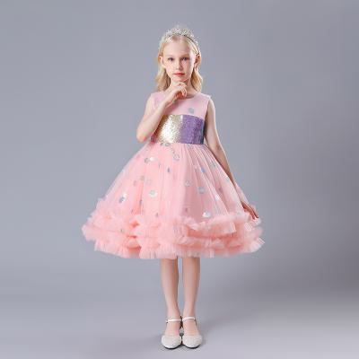 China Hot Selling Sleeveless Knee-Length Ball Gowns Baby Girl Toddler Girl Lace Solid Kids Dress Sleeveless 2117 for sale