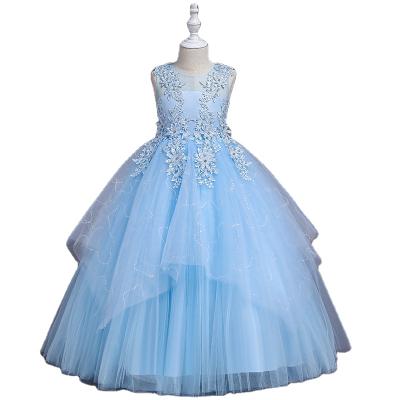 China Hot Selling Sleeveless Kids Princess Pageant Formal Wedding Dress Bridesmaids Kids Party Wear Ball Gown Dresses 1208 for sale