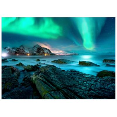 China Sale Nordic Modern Nordic Natural Scenery Creative Whole Style Nordic Polar Sunset Bedroom Interior Wall Decoration Canvas Printing for sale