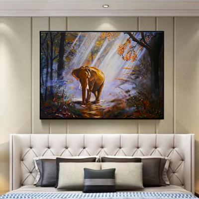 China CREATIVE Oil Painting Elephant In Forest Modern Canvas Posters For Living Room Wall Art Pictures For And Home Decor Print Animal for sale