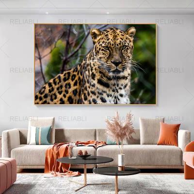 China Wholesale Price Creative Wild Leopard Animal Modern Posters And Prints Canvas Painting Wall Pictures For Living Room Home Decor for sale