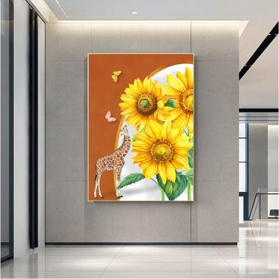 China Decorative Painting Wall Art Abstract Canvas Painting Creative Poster Scandinavia Sunflower Pictures Living Room Home Decor for sale