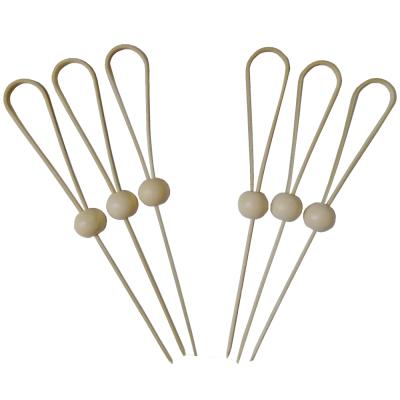 China New Design Easily Cleaned Bamboo Knot Spikes Twisted Ends Sticks Bamboo Cocktail Picks for sale