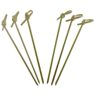 China Disposable Knotted Picks Meal Loop Bamboo Skewers On The Go Cocktail Sticks for sale