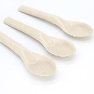 China Hot Selling Disposable Sugar Cane Forks Spoons Bagasse Cutlery For Ice Cream for sale