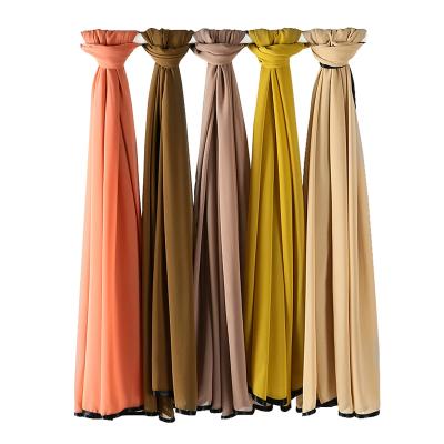 China Wholesale Islamic Scarf Shawl Ladies Tudung Girl Malaysia Muslim Women Bead Chiffon Hijabs 70*175cm for sale