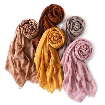 China Muslim Hijab Casual Canvas Scarf Scarf Cotton Design Shawls Wraps Islamic Arab Scarf Women Hijabs for sale