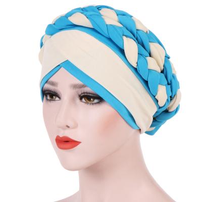 China Cotton Makers Spot New Two Color Braid Muslim Baotou Hats Milk Fashion Indian Silk Baotou Hats for sale