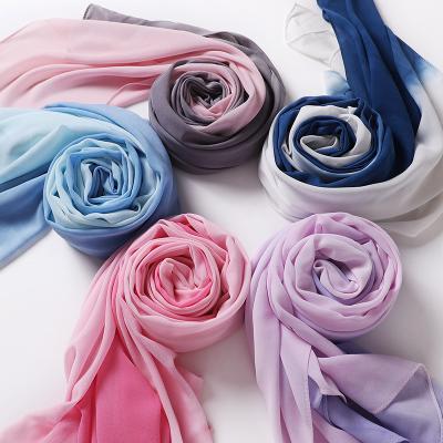 China And American Chiffon Scarf Showy Craft Printed Hijabs European Thin Band Pearl Explosive Chiffon Crisscross Scarf Hijabs New for sale