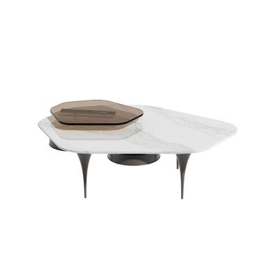 China Original high quality simple coffee table furniture style living room modern marble metal coffee table for sale