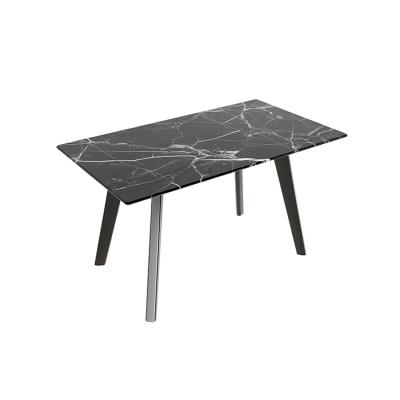 China Original Modern Popular Metal Marble Dining Table Universal Stainless Steel Panel Dining Table for sale