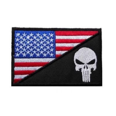 China Other USA Flag Patch Punisher Velcro Patches Embroidery For Custom Hat Iron On Embroidered Patches for sale