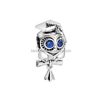 China New CLASSIC Trendy 925 Sterling Silver Cute DIY Beaded Puppy Of Owl Suitable For Pandoraer Original Bracelets Series Charm Pendant Bracelet for sale