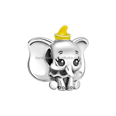 China New Trendy Fashionable 925 Silver Cute Elephant Bear DIY Beaded Gift Suitable For Pandoraer Original Bracelets Series Charm Pendant Bracelet for sale