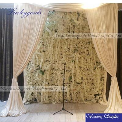 China luxury flower wall backdrop LFB655 engagement wedding wisteria flower wall showcase decoration backdrop for sale