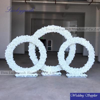 China Fashion Outdoor Decoration Supplier Arch LFB683 China Supplier White Silk Rose Hydrangea Arch LFB683 for sale