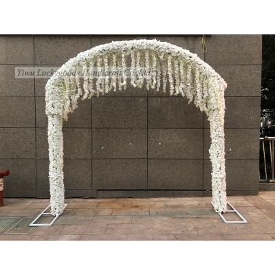 China Factory Green Vertical LFB1119-1 Wall Round Metal Rack Display Wedding Flower Arch For Stage And Background Decoration for sale