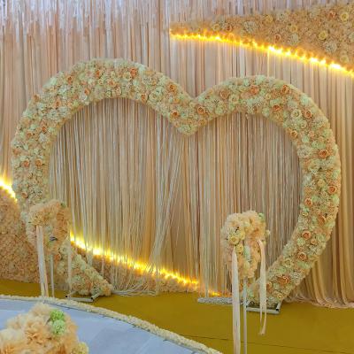 China Luckygoods Green Vertical Artificial Plant Wall Rose and Hydrangea Wedding Flower Arch for Garden Backdrop for sale