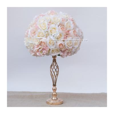 China Plant Wall LFB633-2 Vertical Hot Selling Diameter 50cm Green Pink Blush Flower Ball Table Centerpiece For Wedding Decoration for sale