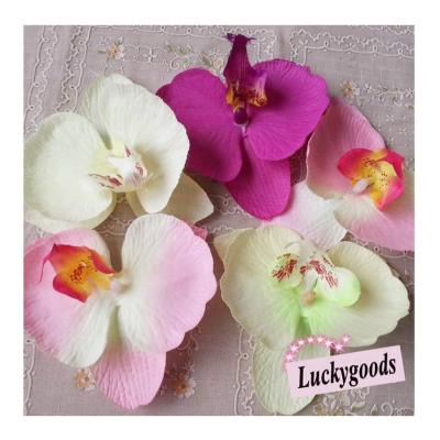 China Wedding Stage HT005 10cm Oil Painting Color Orchid Silk Flower Heads In Big Size for sale