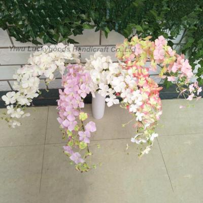 China Green Vertical Wholesale Wedding Decor 8 Heads Factory Wall Silk Butterfly Orchid Artificial Flowers LG20181119-6 for sale