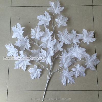 China Apply to any time wedding or festival decoration hot sale pure white artificial maple leaf wholesale for sale