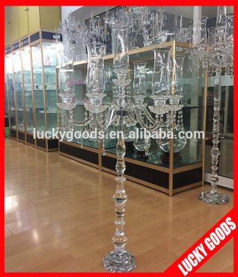 China Crystal candle holder with hanging crystals 2015 elegant tall crystal candle holder with hanging crystals for sale