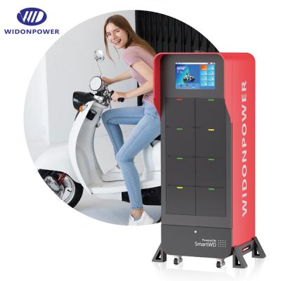 China 8-12-24 Slots Smart Battery Swapping Station 40DC -72VDC Batteriepaket für E-Bike, E-Motorrad, E-Scooter zu verkaufen