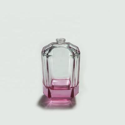 China Factory Price 100ml Cosmetic Rectangle Pink Refillable Glass Perfume Bottles for sale