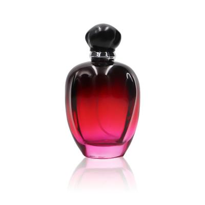 China Cosmetic Red Wine Color 100ml Empty 100ml Perfume Glass Bottle for sale