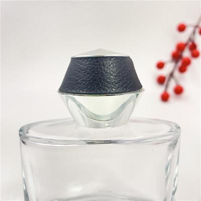 China Wholesale Non Spill Luxury Unique Perfume Capsule FEA 15MM Dark Brown Leather Silver Cover for sale