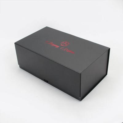 China Recyclable Black Cardboard Folding Shirt Packing Big Logo Magnetic Custom Apparel Packaging Luxury Bespoke Gift Box For Clothing for sale