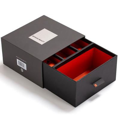 China Large Size Baby Clothing Slide Recyclable Custom Drawer Gift Packaging Box Design Black Rigid Cardboard Luxury Logo Black for sale