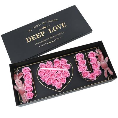 China Recyclable Wholesale Custom Luxury Rectangular Flower Box Gift Box Packaging JE T'AIME for sale