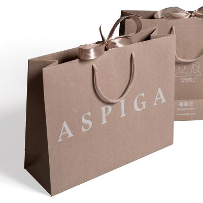 China Recyclable Custom Recycled Kraft Paper Bag With Your Own Logo for sale