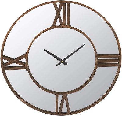 China Radio Round Shape Home Decorative Antique Style Wooden Wall Clocks for sale