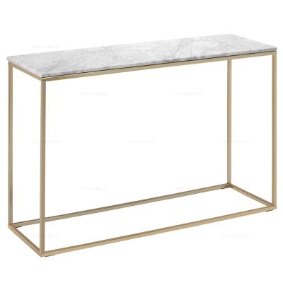 China Full assmbled gold white marble living room hallway modern console table for sale