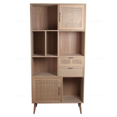 China Natural Rattan Living Room Furniture Full Assmbled Modern Rattan Bookcases for sale