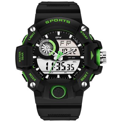 China 5ATM Alarm Water Proof Sports Watch Japanese Movement Men's Digital Watch for sale