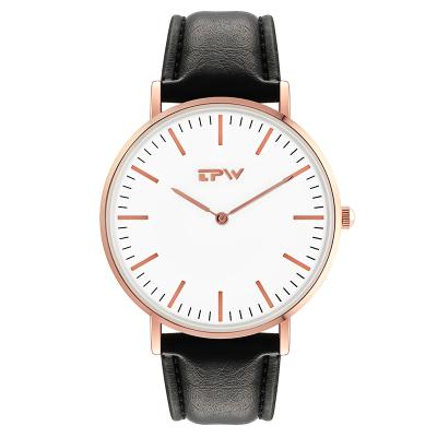 China Small MOQ 100 Pcs Water Resistant OEM Watch Men Wrist Rose Gold Stainless Steel Back for sale