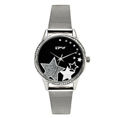 China Water Resistant Alloy ODM Quartz Wrist Watch Woman Diamond Watch Stainless Steel Elegant Silver Mesh Strap for sale