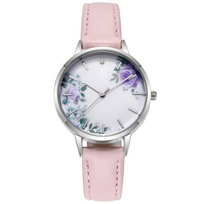 China Water Resistant Geneva Fashion Lady Simple Classic Printed Dial Flower Quartz Watches Women for sale