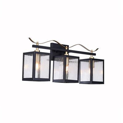 China Modern Lightweight Modern Square Metal Iron Vanity 24inch 3 Lights Fixture Wall Mounted ETL Approved for sale